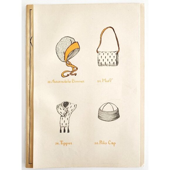 1913 Mary Frances Sewing Pattern Doll Auto Bonnet Muff Tippet Polo Cap DWSS11 - Picture 2 of 4